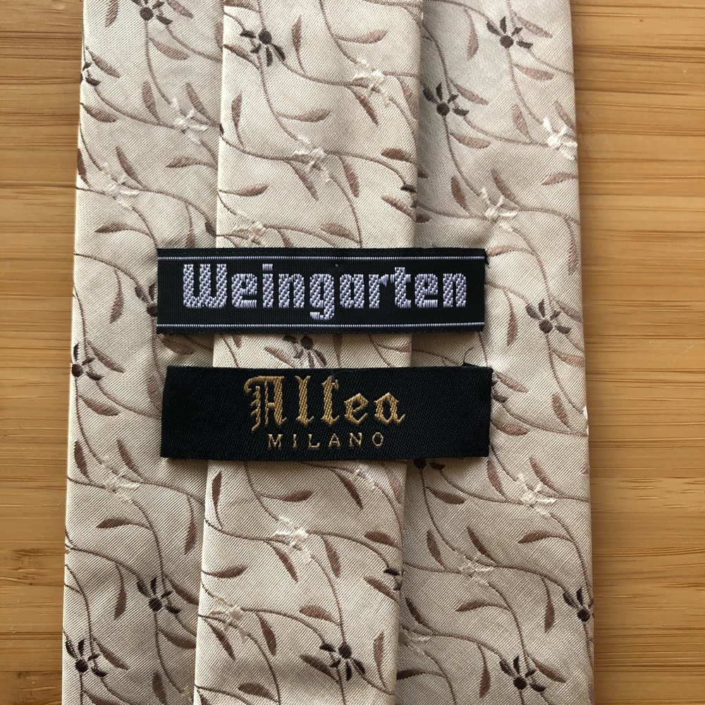 Altea Milano Silk Tie In Cream/Tan